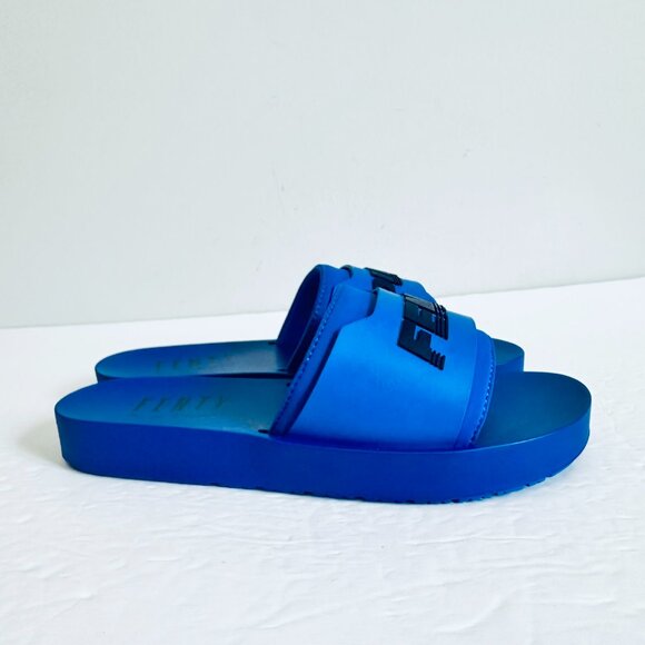 LIKE NEW PUMA X FENTY BY RIHANNA BLUE SLIDES SLIPPERS - Picture 3 of 11